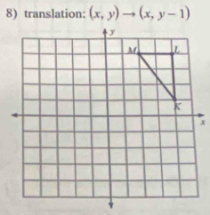 translation: (x,y)to (x,y-1)