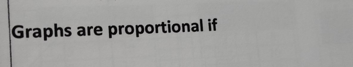 Graphs are proportional if