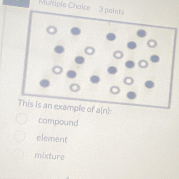 This is an example of a(n):
compound
element
mixture