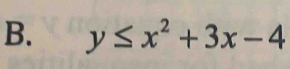 y≤ x^2+3x-4