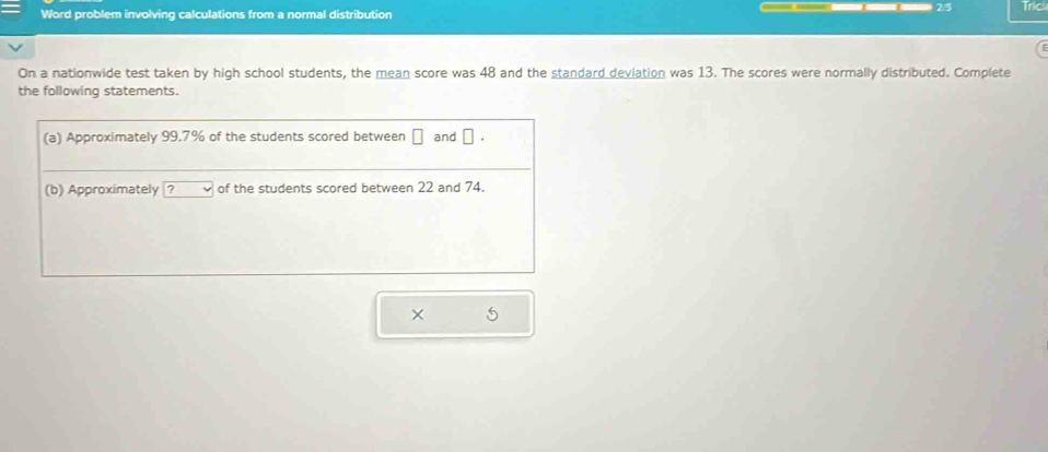 Solved: Word problem involving calculations from a normal distribution ...