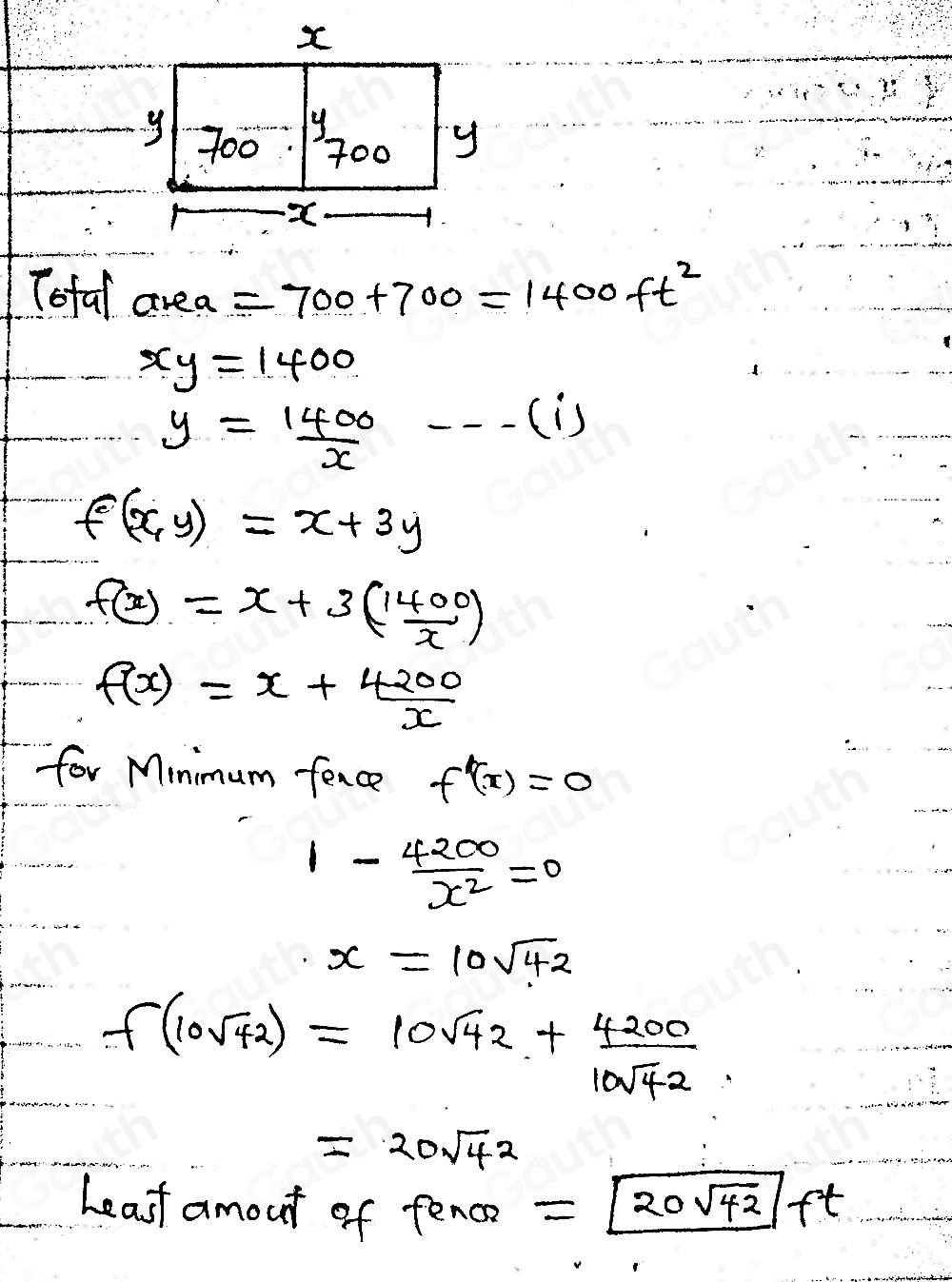 Solved: A farmer wishes to enclose two identical adjoining rectangular ...
