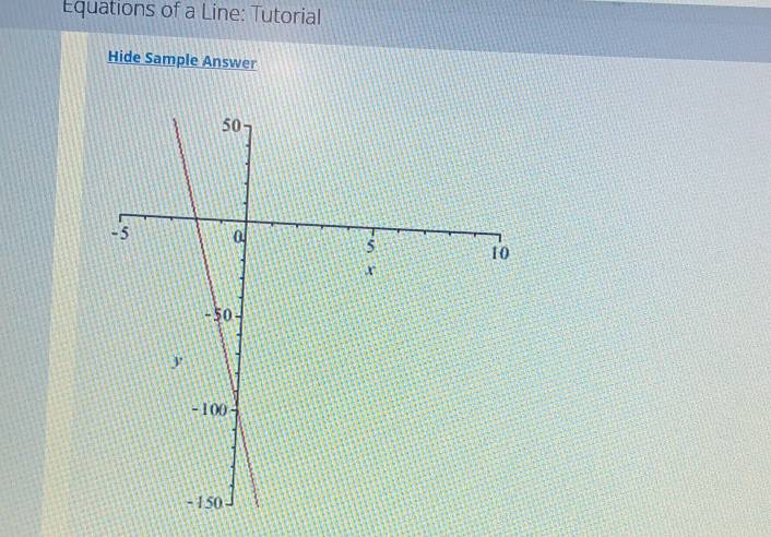 Equations of a Line: Tutorial 
Hide Sample Answer