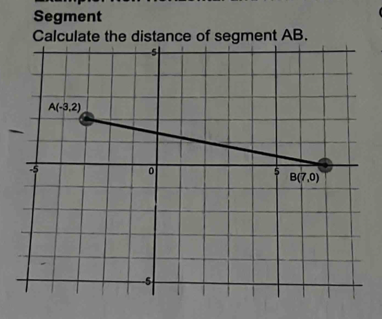 Segment
Calculate the distance of segment AB.