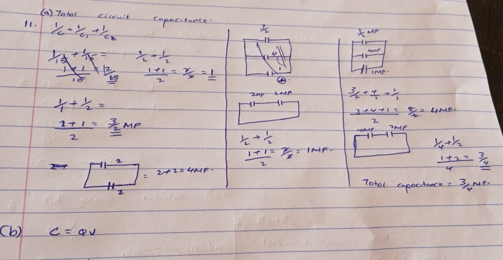 (a ) 7oha1 c
(b) C=qv