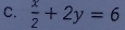  x/2 +2y=6