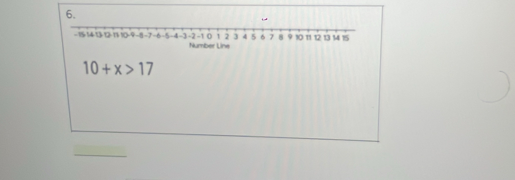 Number Line
10+x>17