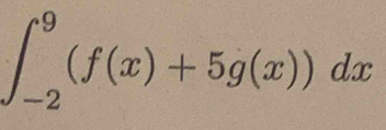 ∈t _(-2)^9(f(x)+5g(x))dx