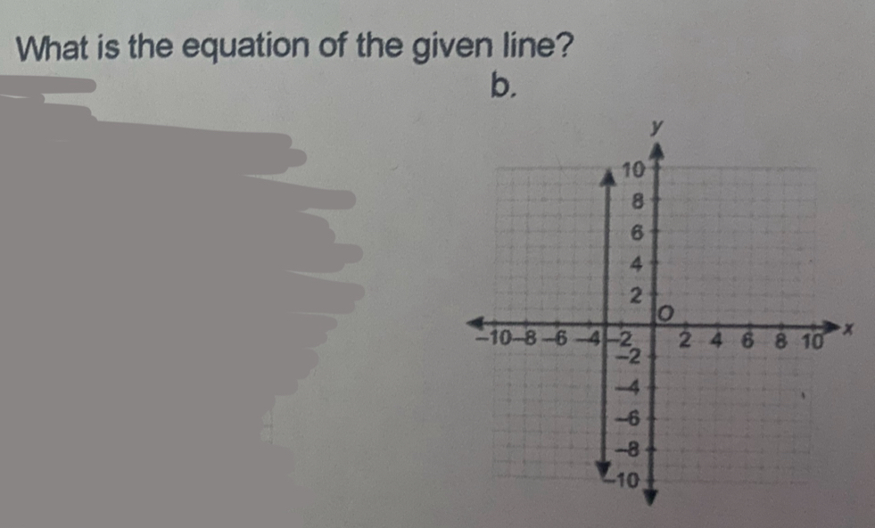 What is the equation of the given line? 
b.