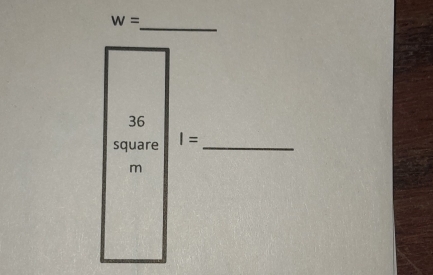 w=
36
square I= _
m