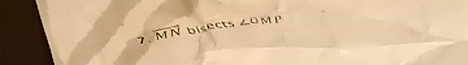 1 vector MN bisects ∠ O M