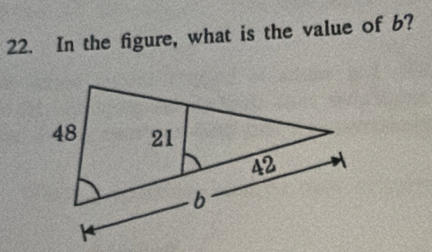 In the figure, what is the value of b?