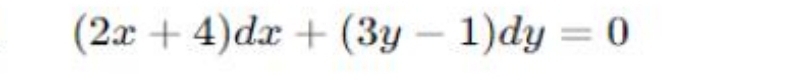 (2x+4)dx+(3y-1)dy=0