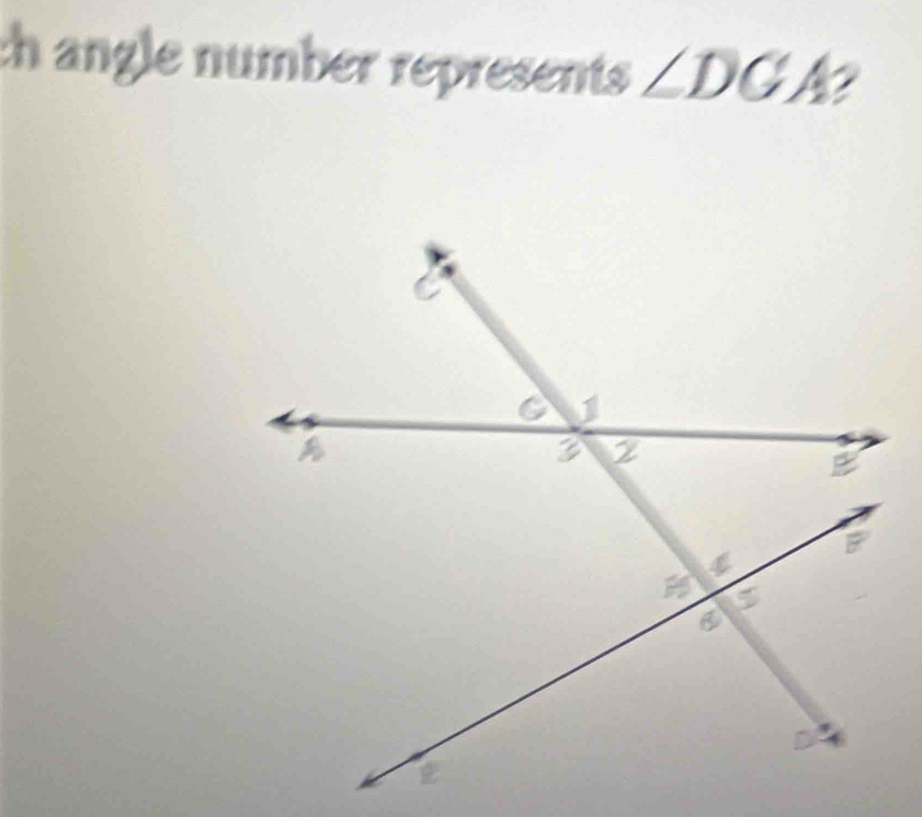 angle number represents ∠ DGA?