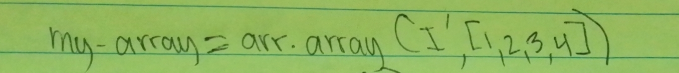 my-array=arr.array
(I',[1,2,3,4])