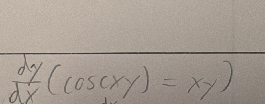  dy/dx (cos cxy)=xy)