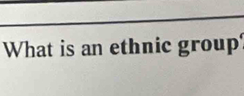 What is an ethnic group