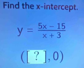 Find the x-intercept.
([?],0)