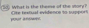 What is the theme of the story? 
Cite textual evidence to support 
your answer.