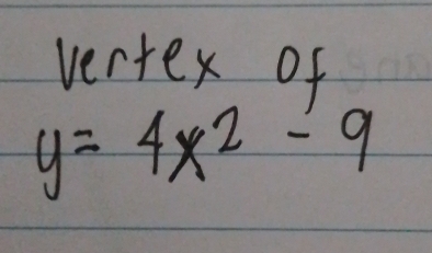 vertex of
y=4x^2-9