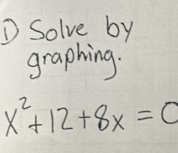 Solve by 
graphing.
x^2+12+8x=0