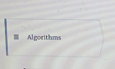 Algorithms