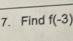 Find f(-3)