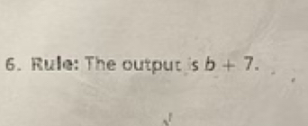 Rule: The output is b+7.