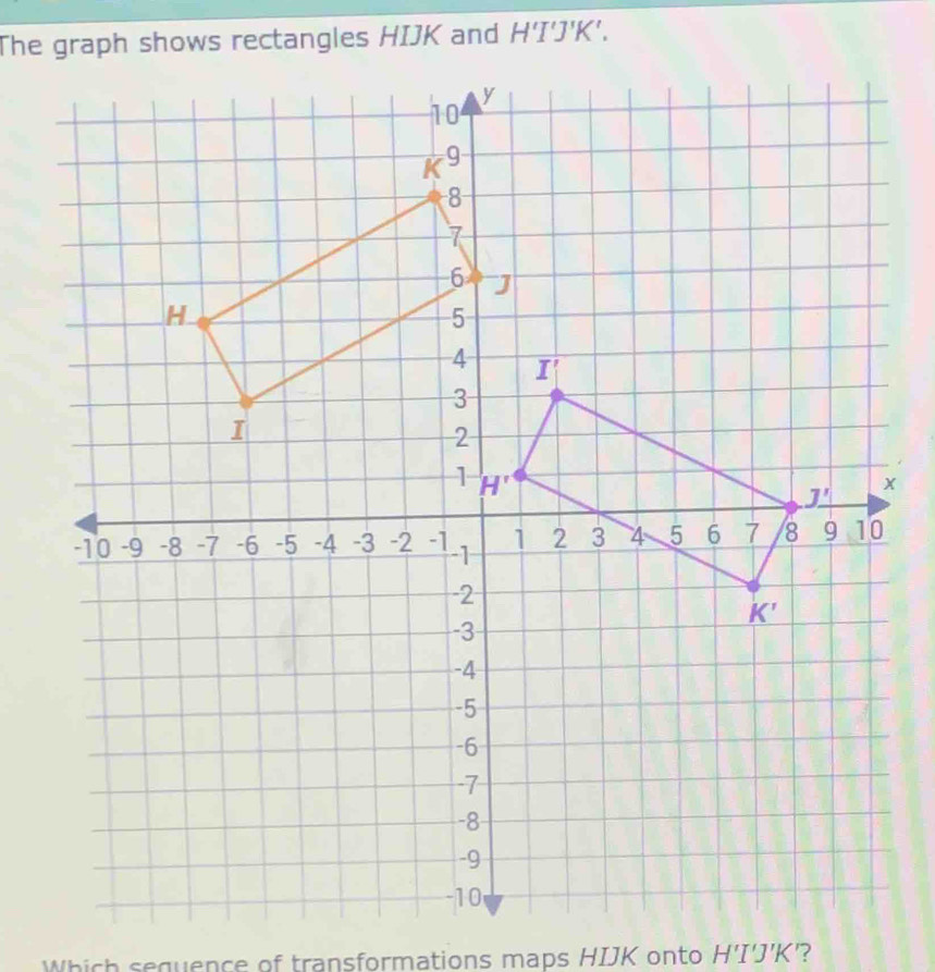 H'I'J'K'.
Which sequence of transformations maps HIJK onto H'I'J'K'?