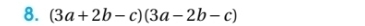 (3a+2b-c)(3a-2b-c)