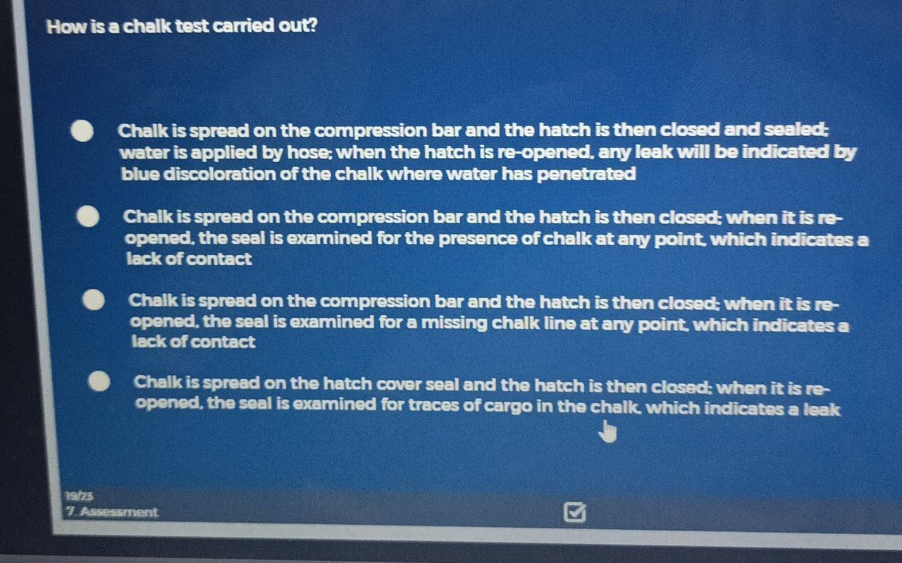 Solved: How is a chalk test carried out? Chalk is spread on the ...