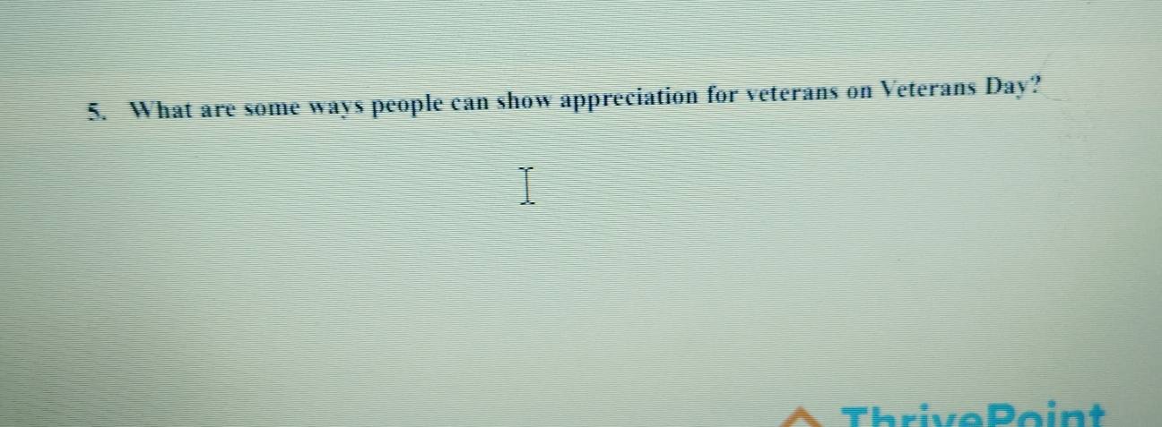 What are some ways people can show appreciation for veterans on Veterans Day? 
ThrivePoint