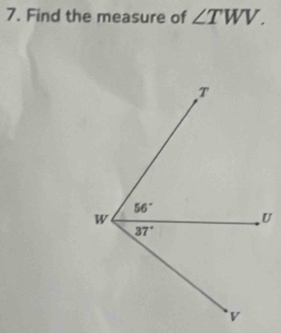 Find the measure of ∠ TWV.