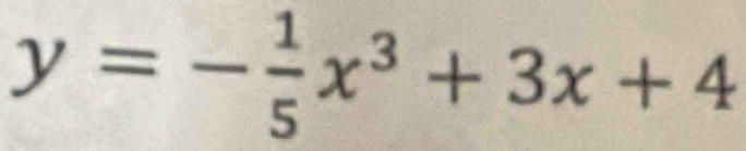 y=- 1/5 x^3+3x+4