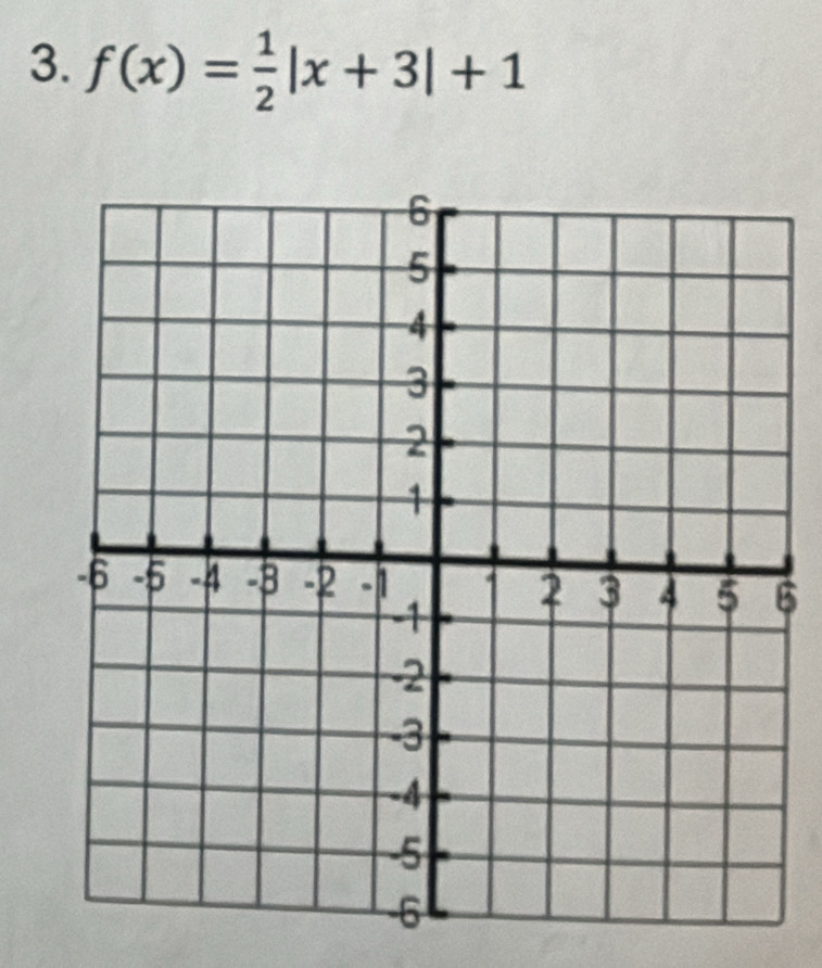 f(x)= 1/2 |x+3|+1
6