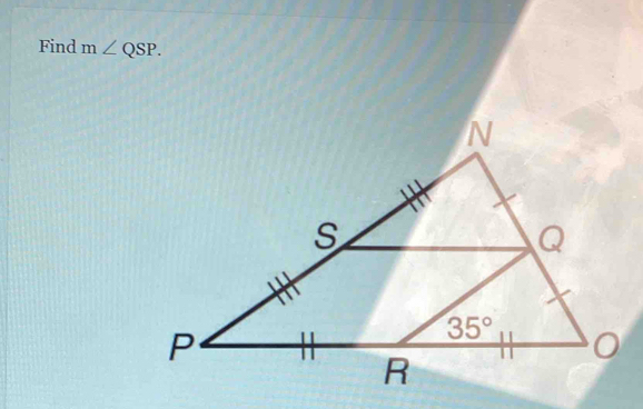 Find m∠ QSP.