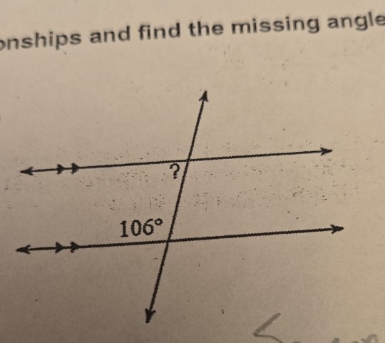 onships and find the missing angle