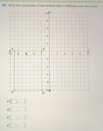 Solved: Write the coordinates of the vertices after a reflection over ...