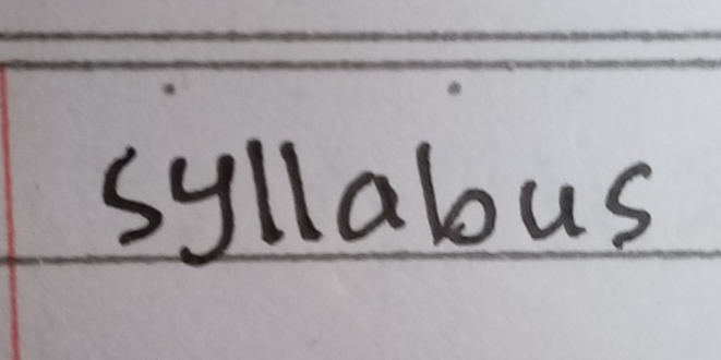 syllabus