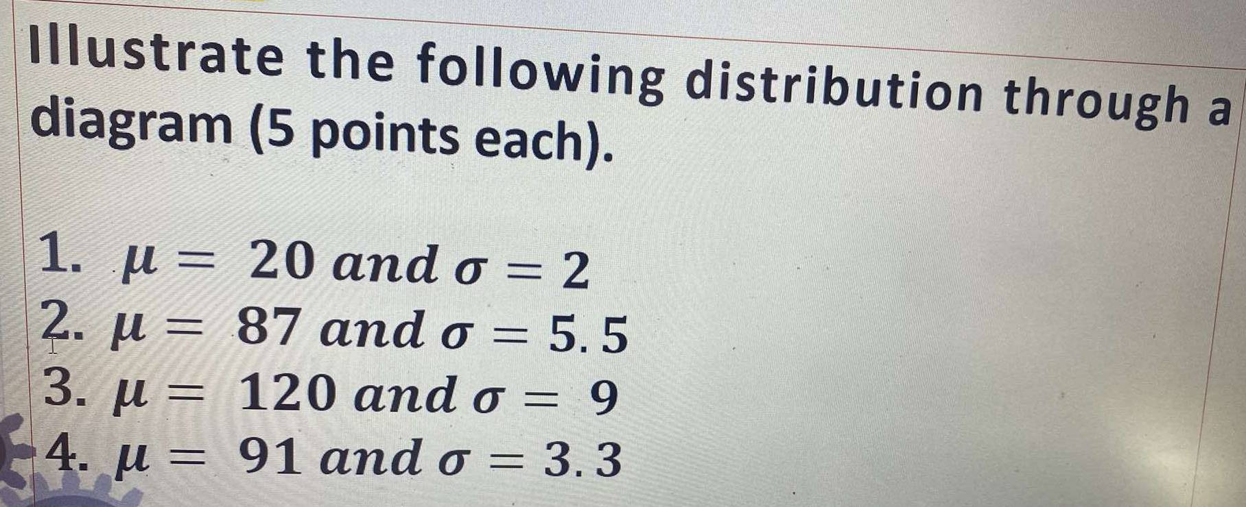 Solved: Illustrate the following distribution through a diagram (5 ...