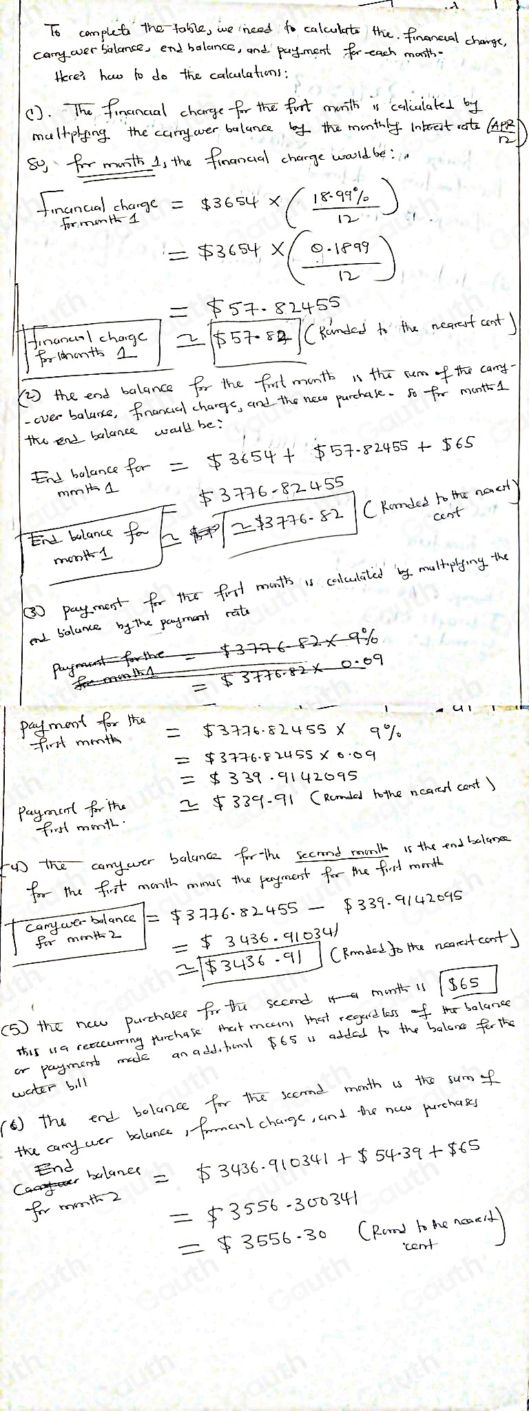 Solved: Question You have a carryover balance of $3,654 on a credit ...