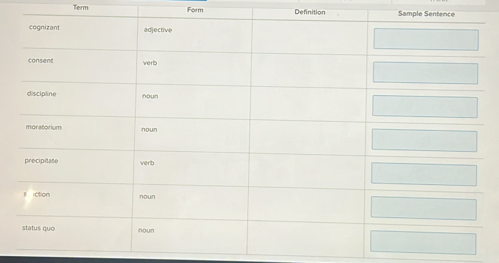 Term Form Definition