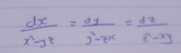  dx/x^2-yt = dy/y^2-2x = dz/z^2-xy 