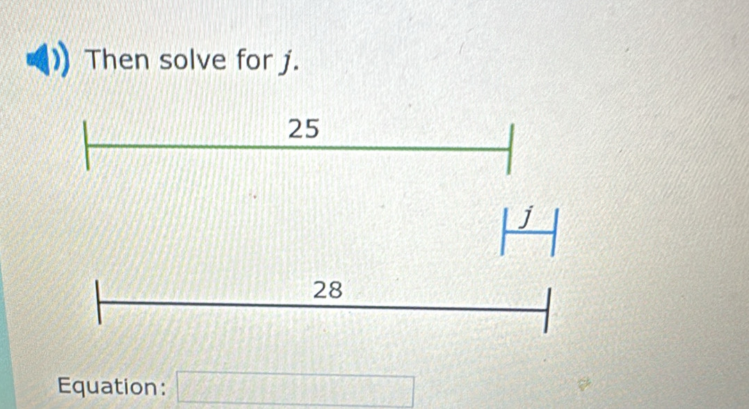 Then solve for j. 
Equation: □