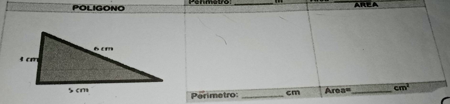 Permetro: _AREA 
POLIGONO 
Are 1= _ 
cm^2
Perimetro: _ cm