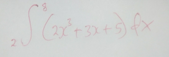 2∈t^8(2x^3+3x+5)dx