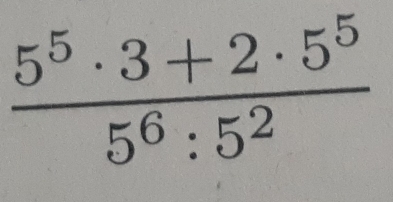  (5^5· 3+2· 5^5)/5^6:5^2 