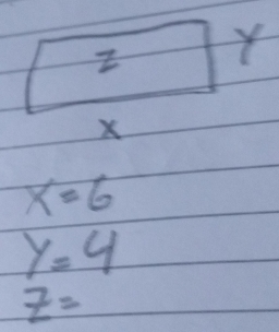 Y
X
x=6
y=4
z=