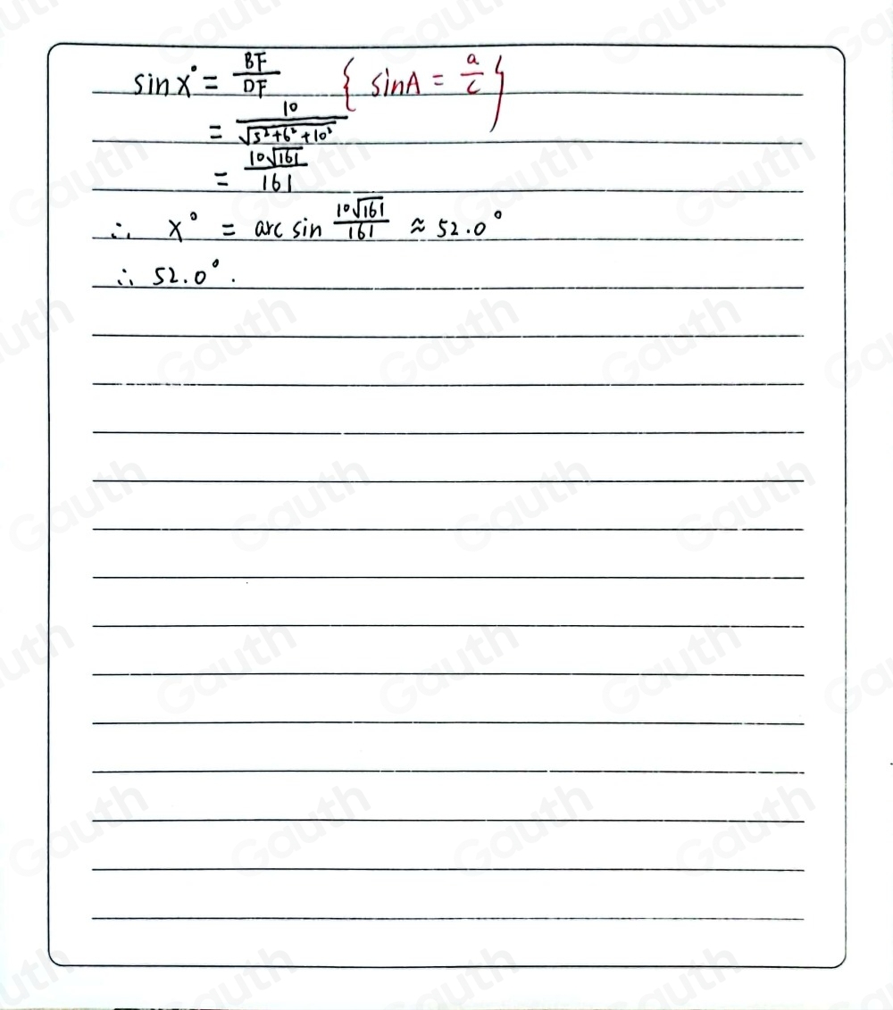 Solved: Calculate the angle between the line DF and the plane ABCD in ...