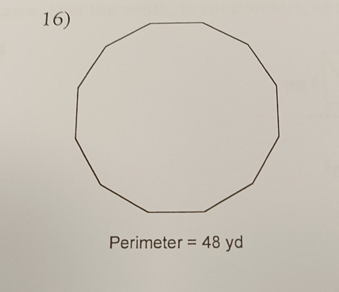 Perimeter =48 yd